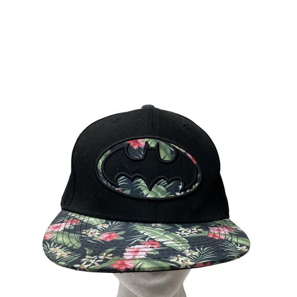 DC Comics Batman Womans Tropical Floral Snapback Baseball Hat Cap - Picture 1 of 10